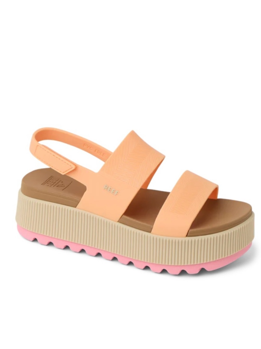 Coral Pink Platform Slide Sandals - Picture 5 of 10